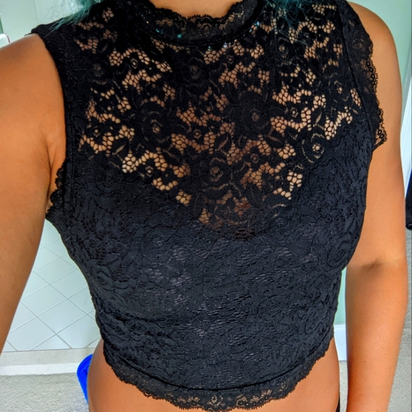 bebe Tops - Bebe Black Crop Top